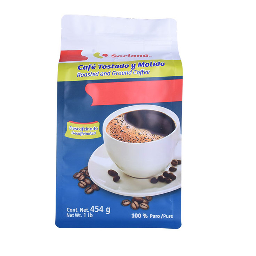 Bolsa De Fondo Plano De Café Brillante De Embalaje De Grado Alimenticio De Plástico Con Cremallera Frontal Proveedor De Bolsas Flexibles Impresas Personalizadas