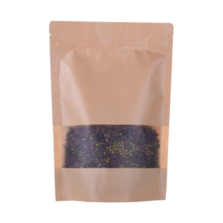 Bolsas con cremallera de pie compostables con ventana rectangular