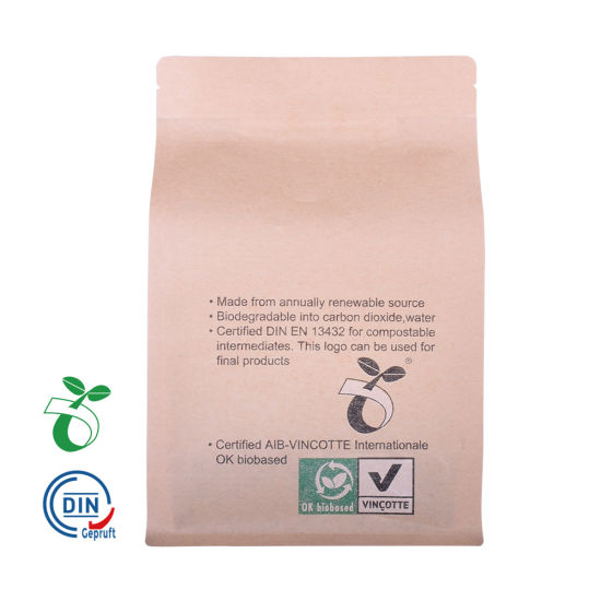 100% Reciclar Fsc Bolsas de papel Kraft certificadas Bolsas de plástico biodegradables