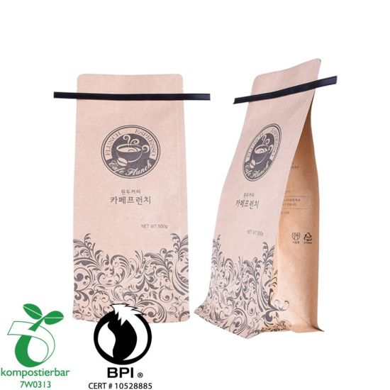 Fábrica de bolsas de periódico biodegradables de fondo cuadrado Ziplock en China