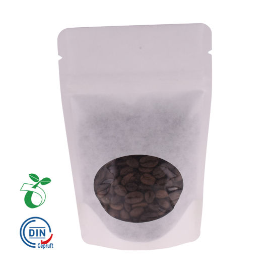 China Amigable con el medio ambiente Almidón de maíz basado en Zip Lock Empaquetado Oxo Compostable Biodagradable Papel Kraft Tea Coffee Bag