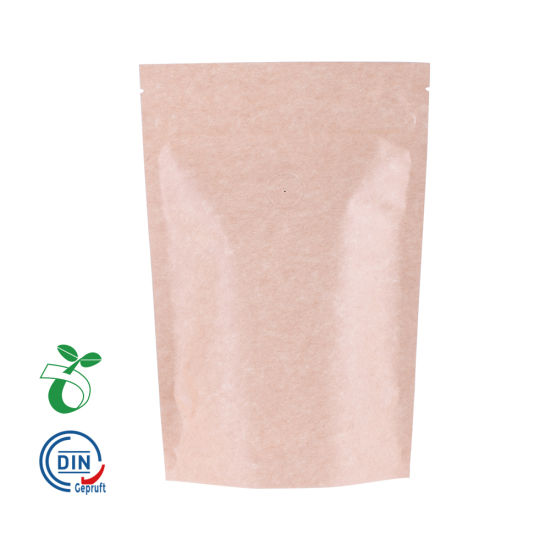 Reciclar bolsas de plástico de papel Kraft bolsa de cremallera biodegradable al por mayor