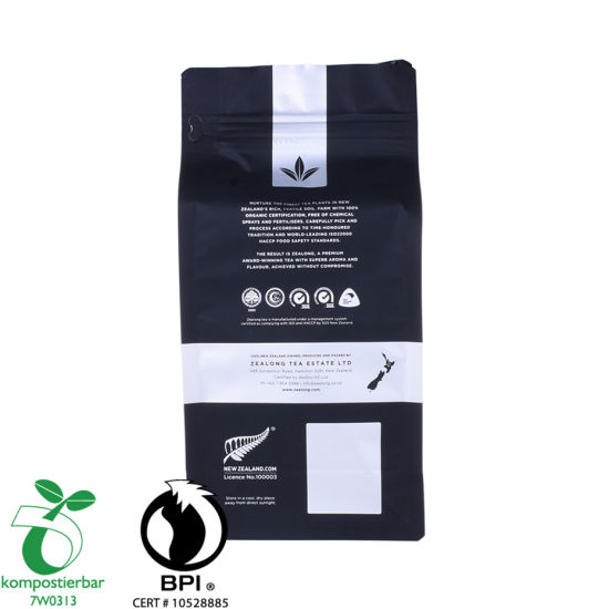 Bolsa de café laminada de fondo cuadrado impresa personalizada al por mayor de China