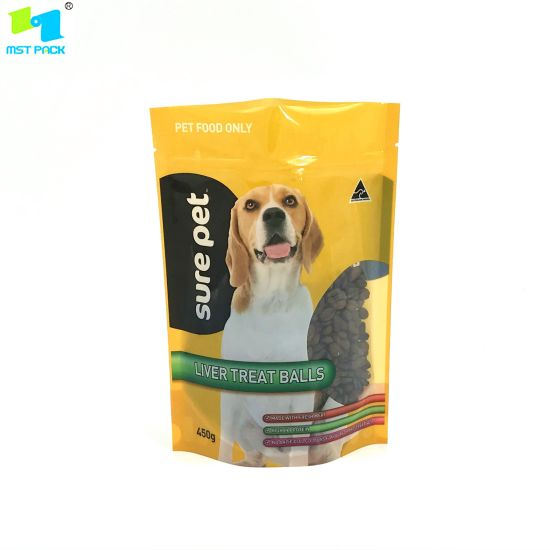 Bolsa de comida para perros biodegradable con cremallera de embalaje biodegradable
