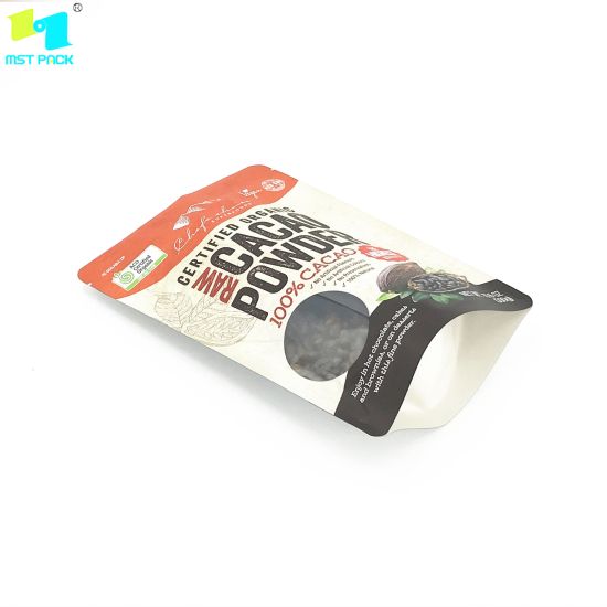 Eco Friendly Craft Paper Packaging Biodegradable Compostable Ziplock Bolsa de plástico para comida