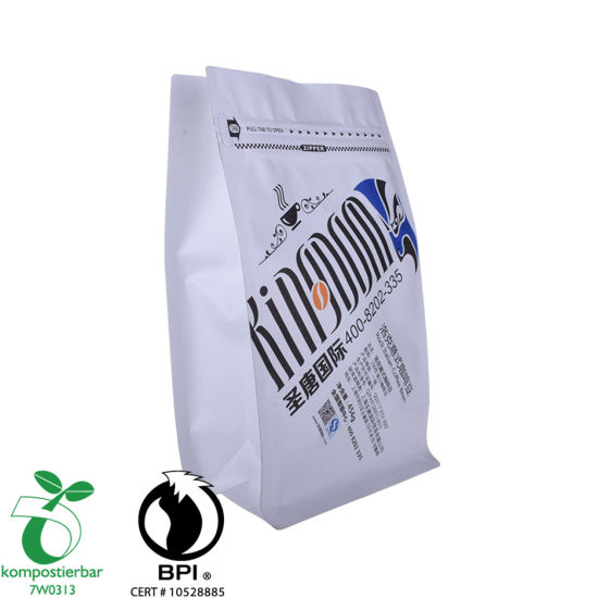 Proveedor de bolsa de embalaje de café con válvula unidireccional de fondo plano renovable en China