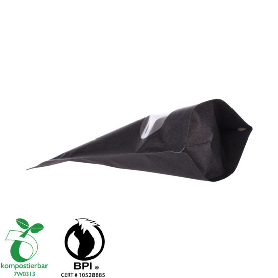 Bolsa de café compostable con cierre hermético con cierre negro al por mayor de China