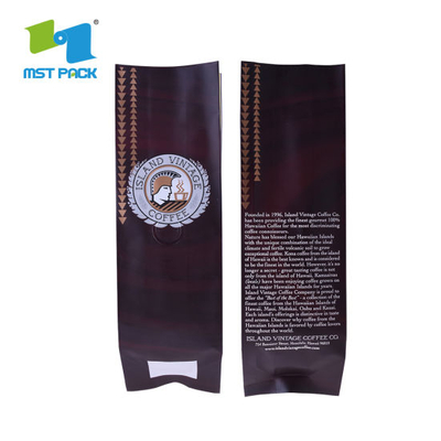 Venta al por mayor Compostable Customized Flat Bottom Side Gusset Compostable One Way Valve Ziplock Biodegradable Coffee Bag Packaging