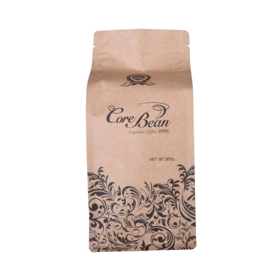 Embalaje compostable PLA Bolsas de plástico Papel Kraft Bolsa de café biodegradable