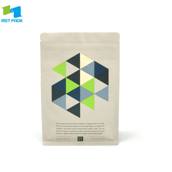 Logotipo de almidón de maíz de papel de alimentos de impresión personalizada impreso bolsa biodegradable de PLA