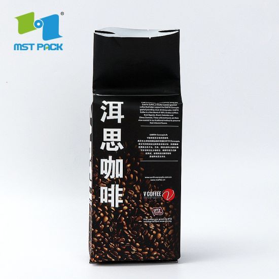 Bolsa de café de fondo plano de café de 1 kg y 35 oz Bolsa de PLA biodegrabale personalizada